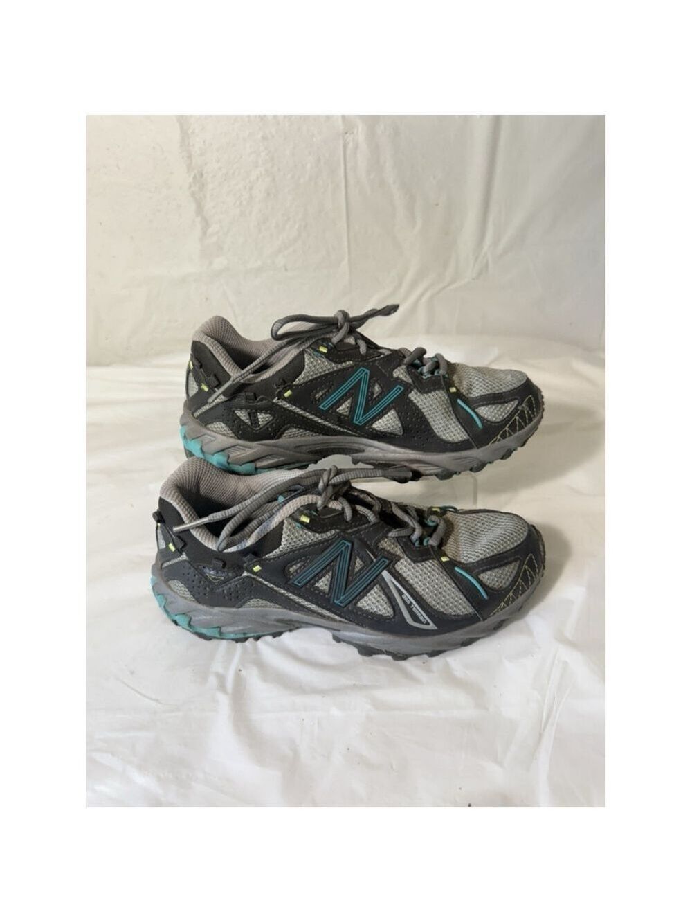 New Balance Shoe Women's 6B + WT610GT Gray Aqua Black Trail Running Hiking USA